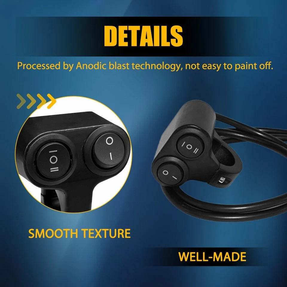 22mm 7/8" Motorcycle Motorbike Refit 12VATV Handlebar Dual Button On Off Switch - Image 4 of 4