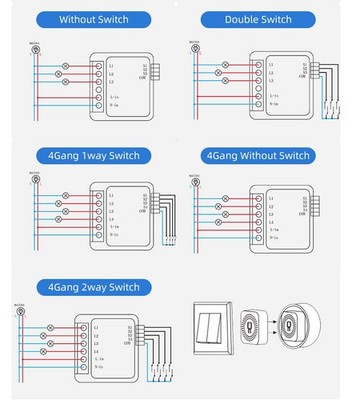Sprachassistent kompatibel Smart Switch Miniaturgröße Zwei-Wege-Steuerung