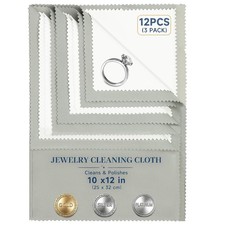 Silver Polishing Cloth 10x12 Set of 3 Grey Large Jewelry Cleaning Cloths