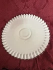 Vintage Fenton White Glossy Milk Glass Platter 15 inch Ruffled Edge