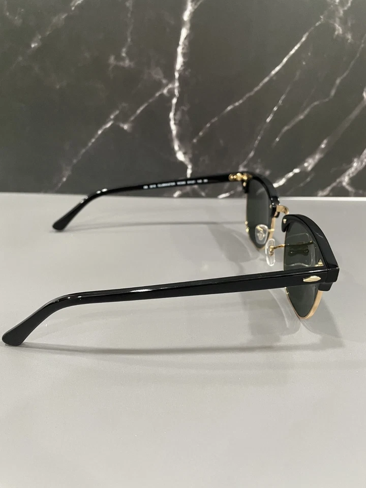 Occhiali da sole Ray-Ban RB3016 Clubmaster montatura classica nera lenti verdi 51 mm unisex - Immagine 3 di 4