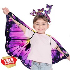 iROLWIN Kids Butterfly Wings Toddler Girls Fairy Dress Up Cape