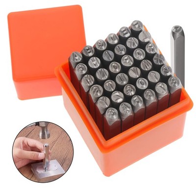 Habwea 37tlg Buchstabenstempel Stanzset Metall 6 cm x 3 cm, 37 x Strichzahlen 