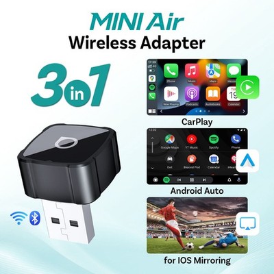3in1 Ottocast Wireless Android Auto/CarPlay Adapter For Wired CarPlay +Airplay