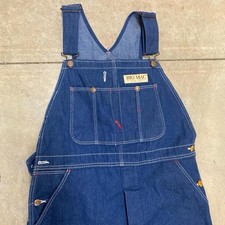 Vintage 80s Big Mac Button Fly 34/30 Denim Adjustable Overalls USA Made Workwear