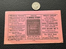 CHICAGO IL 1914 FOLLETO PUBLICITARIO DE 2 CARAS ¡HELADO/CARAMELO! AH BARBER CREMERY