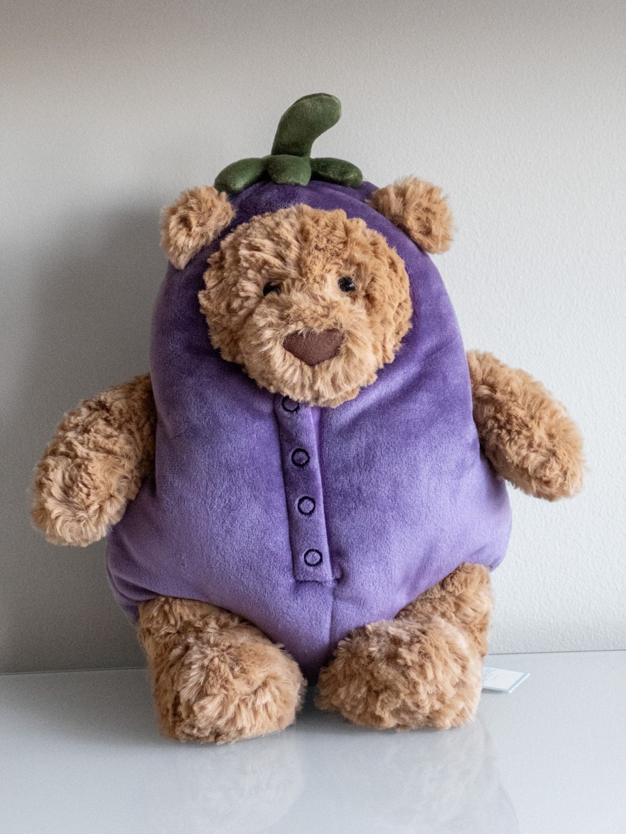 Jellycat Barholomew Bear Eggplant - RETIRED - VHTF - NWT | eBay