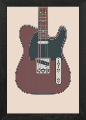 Palisander Telly Gitarre gerahmtes Wandbild Poster Leinwanddruck Bild