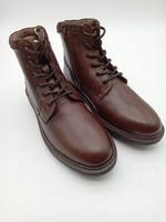 M&S Men's Shoes Brown Genuine Leather Lace Up Side Zip Up Ankle Boots New