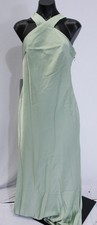Azazie Womens Doretta Mermaid Pleated Stretch Satin Dress AR8 Dusty Sage Size A8