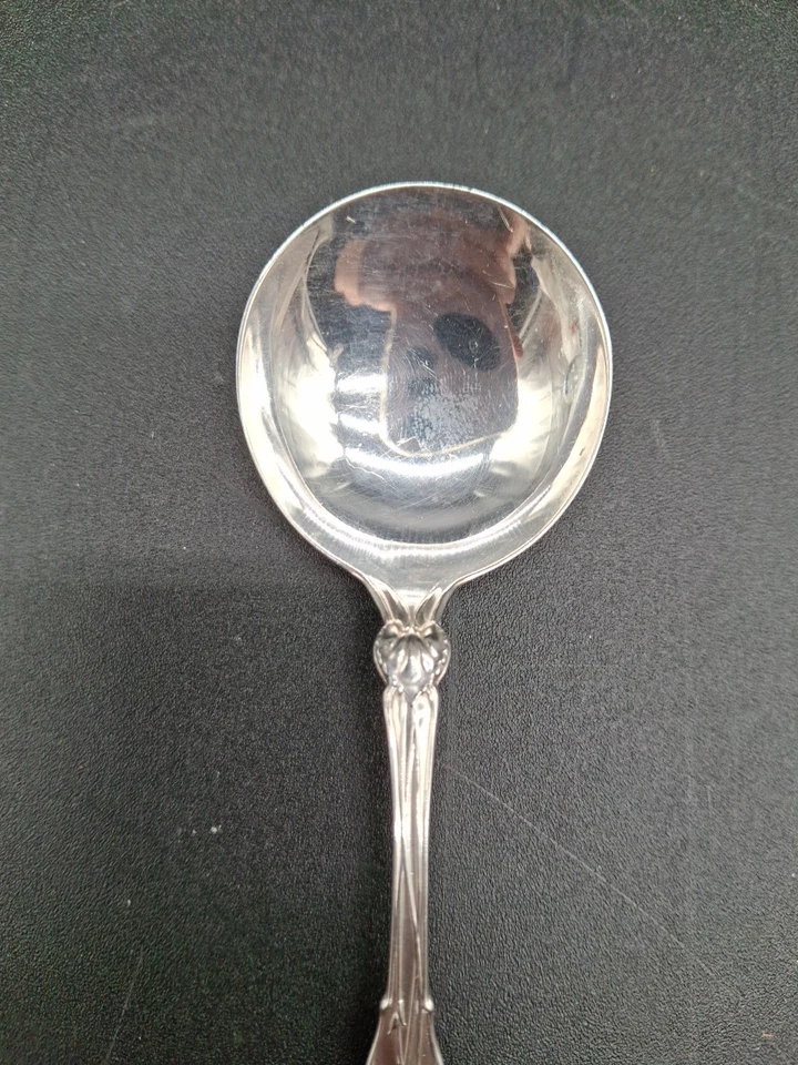 ATQ Whiting Violet Sterling Silver Bouillon Spoon Round Bowl Soup Art Nouveau    - Image 4 of 4