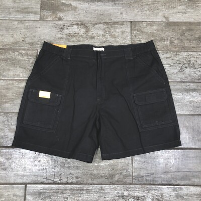 Savane Mens Solid Dark Gray Canvas Elastic Waist Casual Cargo