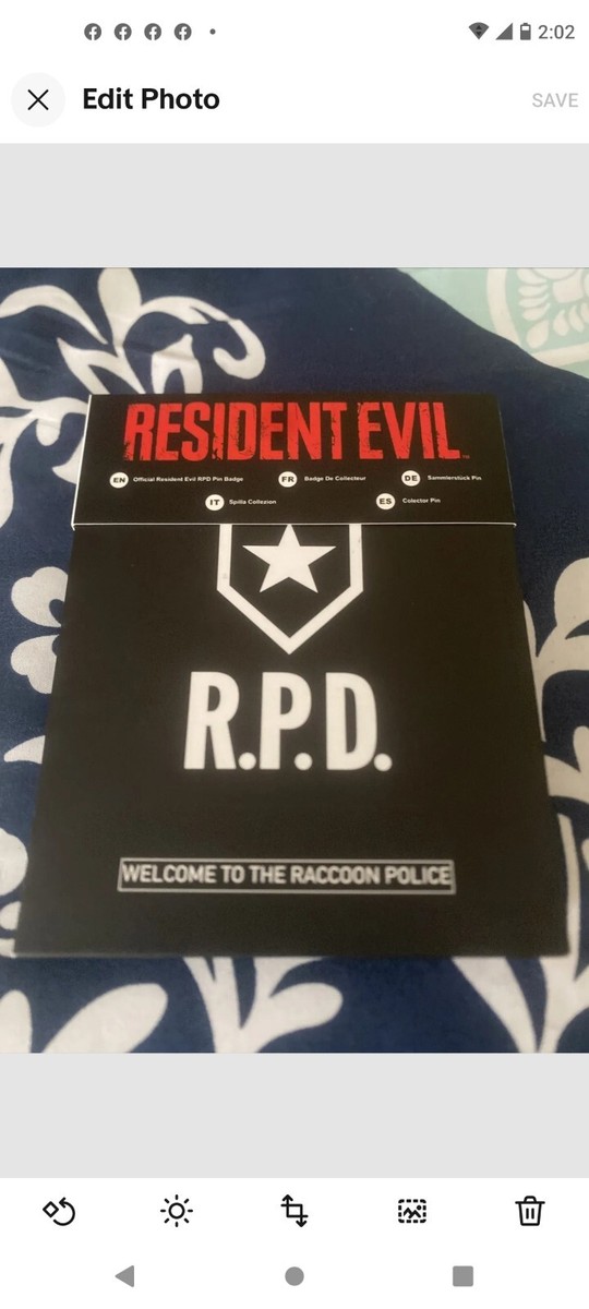Raccoon City Police Department Resident Evil Biohazard RPD Badge