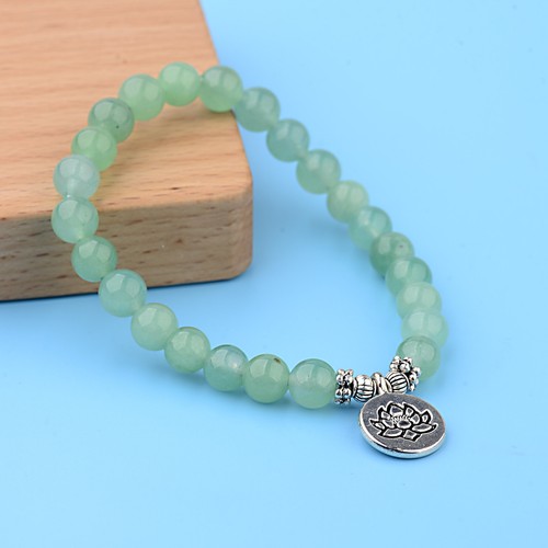 3D OM Lotus Matte Amazonite Stone Strand Bracelets Chakra Mala Women Bracelets - Bild 6 von 23