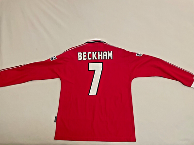 100% Manchester Authentic United 1998-99 Umbro Jersey #7 Beckham