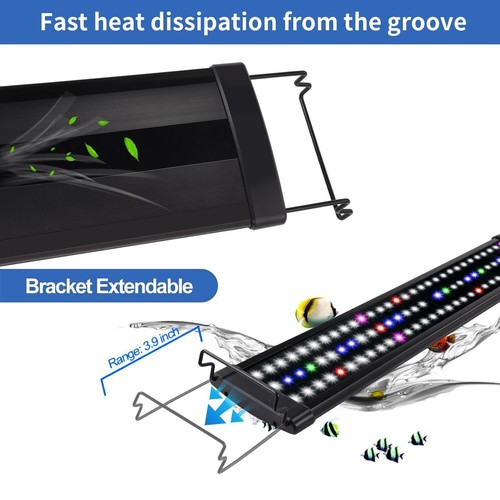 30-115cm LED Akwarium z lampą timera Ryby słodkowodne Pełne spektrum RGB 6-25W - Zdjęcie 5 z 17