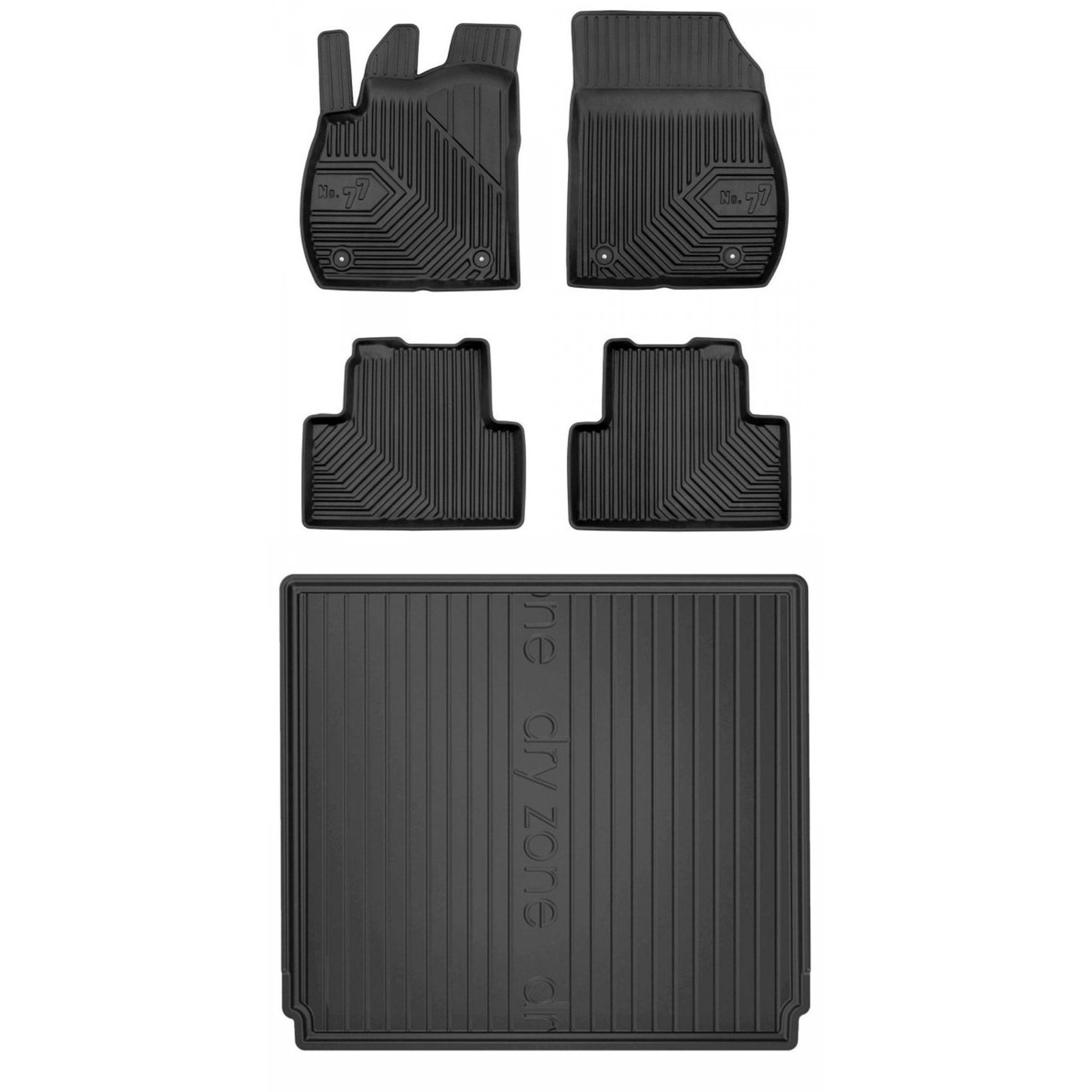 Tapis de sol haut de gamme Opel Zafira C 2012-2019 et coffre TPE noir