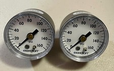 SET OF 2: Ashcroft Commercial 1-1/2" Pressure Gauge 0-160 PSI. New