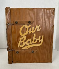 1940's Vintage Wooden Baby Book Used 