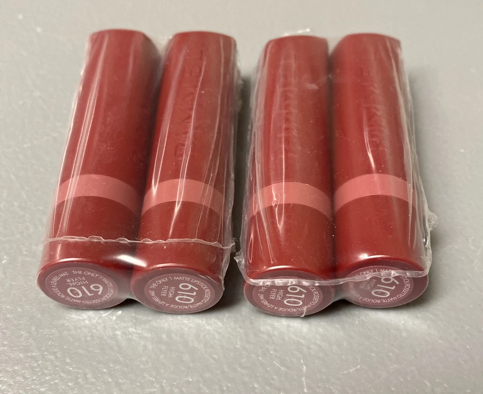 Lot Of 4 Rimmel The Only One Lipstick - #610 High Flyer  NEW  Sealed - Image 2 of 2