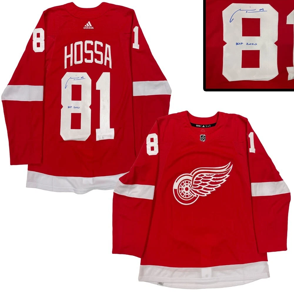 MARIAN HOSSA Signed Detroit Red Wings Red Adidas PRO Jersey - HOF2020