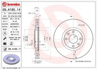 2X Brembo 09.A185.11 Bremsscheibe FüR CitroËN DS Opel Peugeot