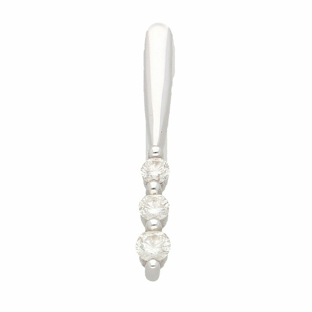 9Carat White Gold 0.20ct Diamond Three-Stone Drop Pendant (3x24mm)
