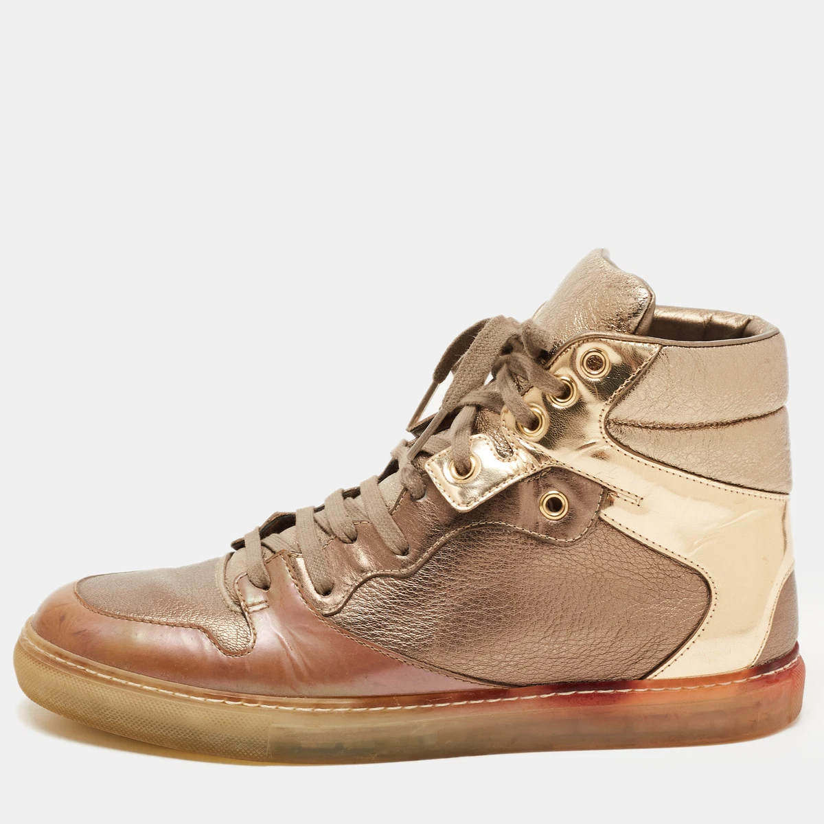 Balenciaga Metallic Tricolor Leather High Top Sneakers Size 40 | eBay