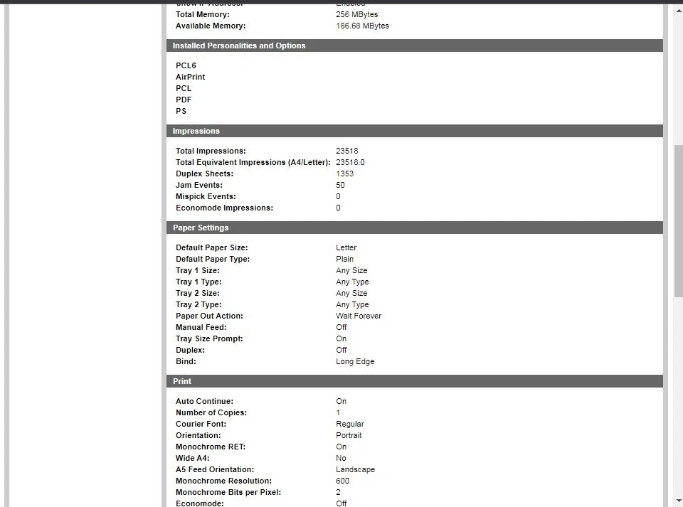 HP LaserJet Pro M402dne Printer USB Network Mono Duplex w/Toner 256MB C5J91A - Image 4 of 4