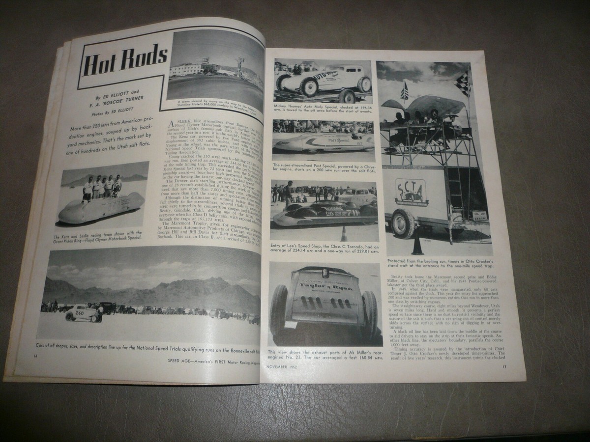 Speed Age Magazine November 1952 Vintage