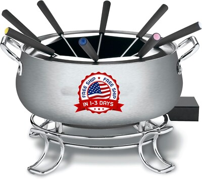 Olla De Acero Inoxidable Para Fondue Eléctrica Ideal Para Chocolate Queso Caldo