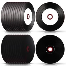 25 Pcs CD-R Blank Discs 700mb 80 Min 52x Vinyl Recordable Disc with White Ink...
