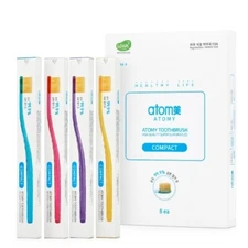 ATOMY Compact Toothbrush 8pcs Set 99.9% Gold Coated Nano Vitality Oral Brush NEW
