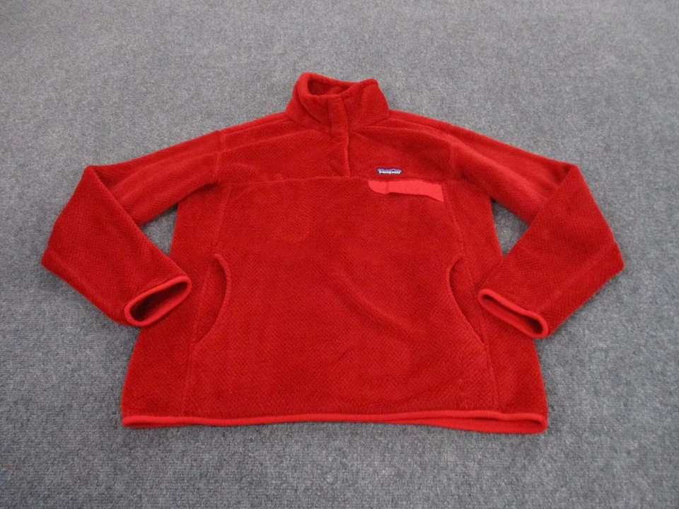 Chaqueta Patagonia Adulto L Roja a Presión T Polar Suéter Difuso Exterior Logo Mujer