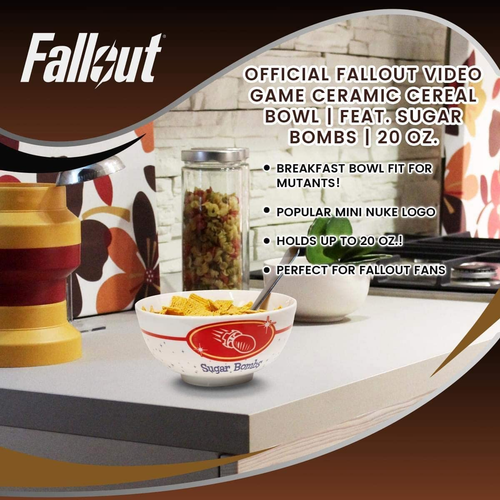 Fallout Sugar Bomb Cereal Bowl Tough Ceramic Bowl With Sugar Bombs