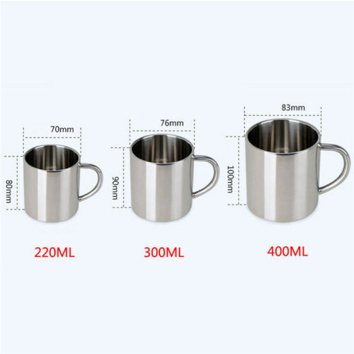 Taza de acero inoxidable de 3 tamaños taza para beber viaje picnic camping café cerveza agua - Imagen 3 de 14