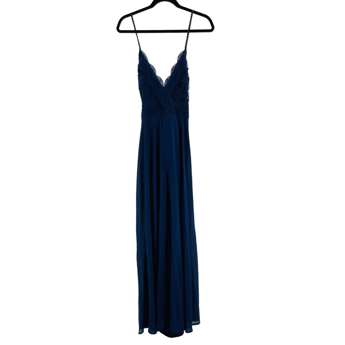 LULU'S sz S Navy Blue Lace Maxi Bridesmaid Party Formal Maxi Dress NEW B54  | eBay