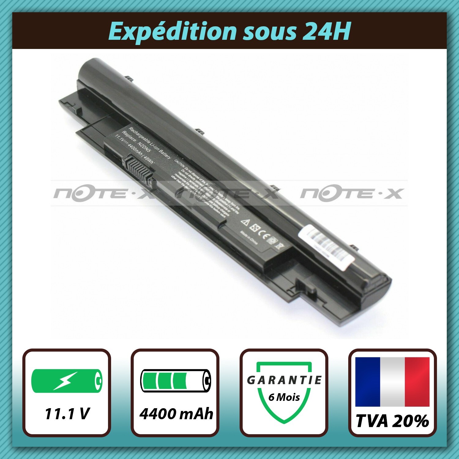 Batterie DELL P23G 11.1V 4400mAh pour PC portable Inspiron