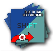 3 Pack 12" x 12" SHIFT Blue to Teal Hot Temperature Color Change Adhesive Vinyl