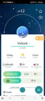 Pokemon Go Shiny Voltorb ( Stage 1 )