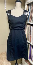 LUSH Women's M Black Cocktail Mini Dress Sleeveless Cutouts Back Zip