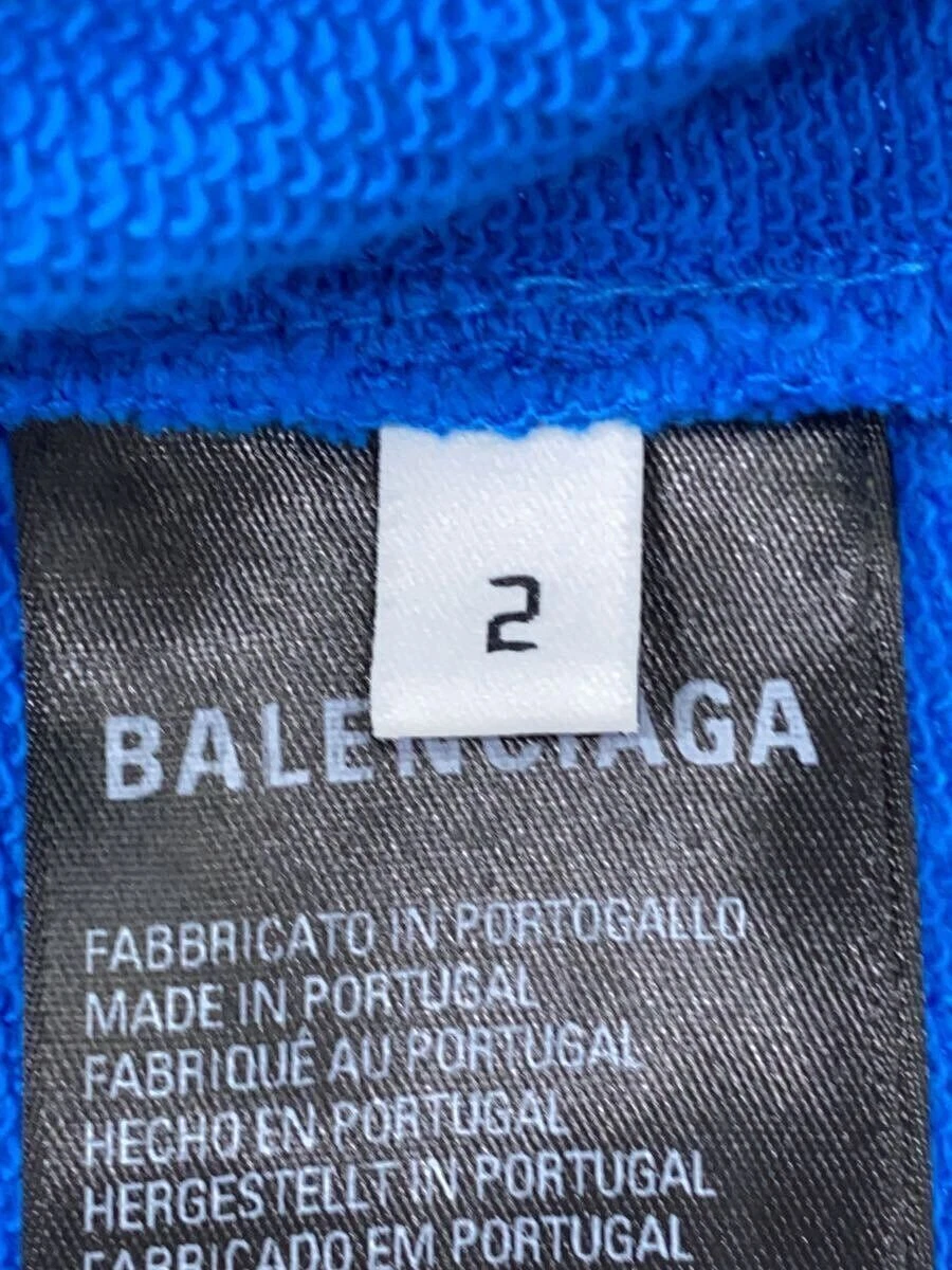 FELPA CON CAPPUCCIO BALENCIAGA 2 COTONE Blu RG54 729322 TNVN2 4026 Usata