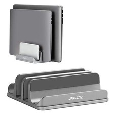 4-in-1 Adjustable Vertical Laptop Stand Holder Aluminum Dual Slots Laptop Rac...