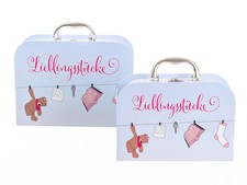 Nostalgie Deko- Koffer 2-tlg.Set  für Lieblingsstücke Vintage aus Pappe-Metall