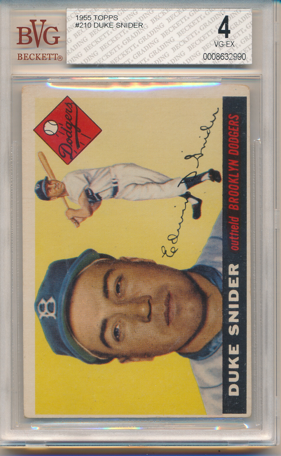 1955 Topps Duke Snider (HOF) (#210) BVG4 BVG