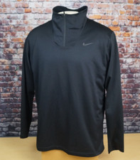 Nike Dri Fit Thermal 1/4 Zip Long Sleeve Pullover Shirt Jacket Black Mens Large