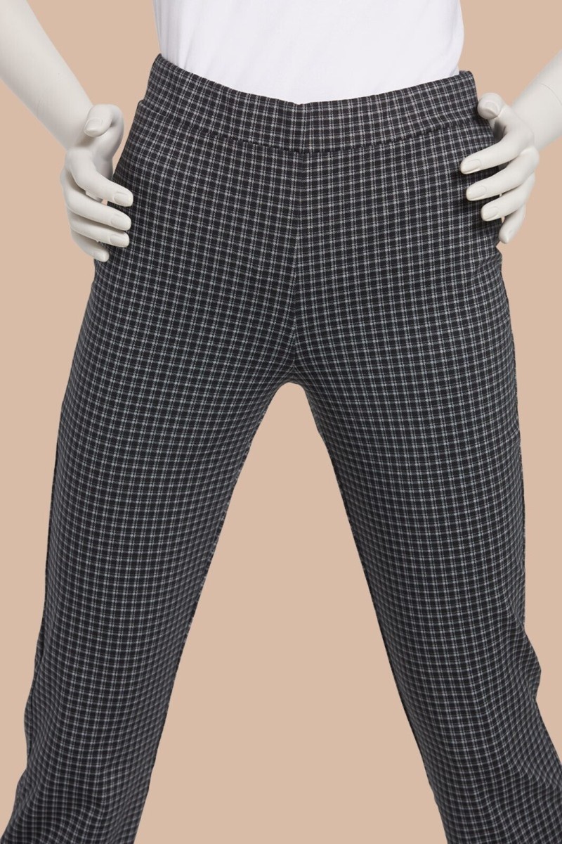 Sanctuary L53420 Womens Grey Plaid Carnaby Kick Crop Pull-On Pants Size XS