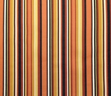 WAVERLY 406 STRIPE ORANGE BLACK YELLOW POLISHED SATEEN FABRIC BY THE YARD 56"W