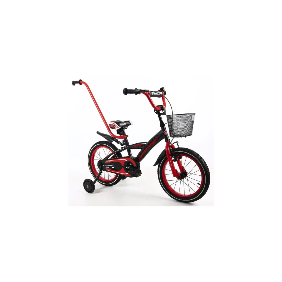 BMX 16 Zoll Kinderfahrrad Kinder Rad Spielrad Fahrrad Bike SCHWARZ/ROT - Bild 4 von 4