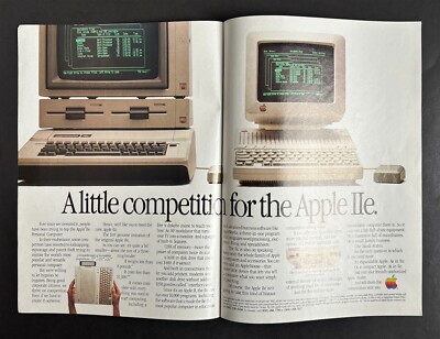 Apple IIe Computer 1984 Small Poster Type Ad, Promo Advert (Mac)